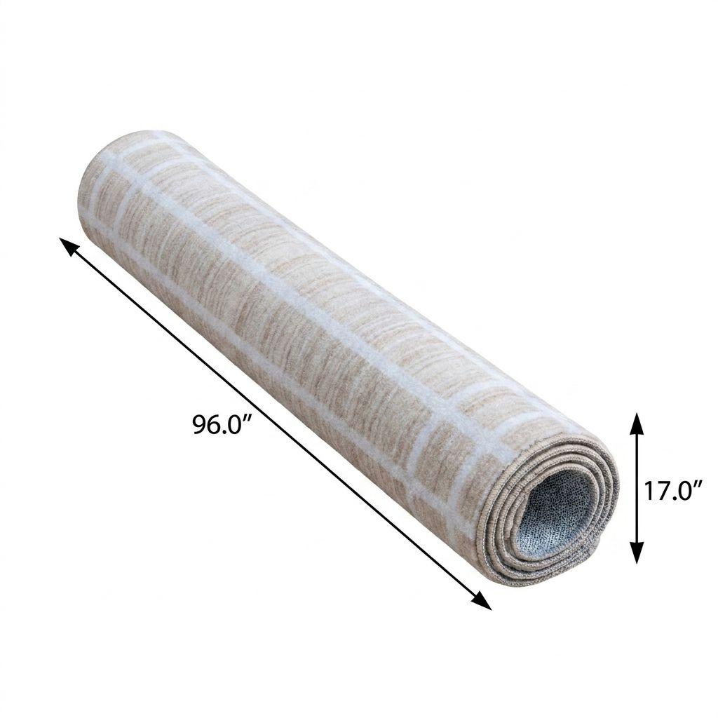 5' X 8' Beige And Cream Striped Distressed Washable Area Rug - HomeRoots - Flyclothing LLC