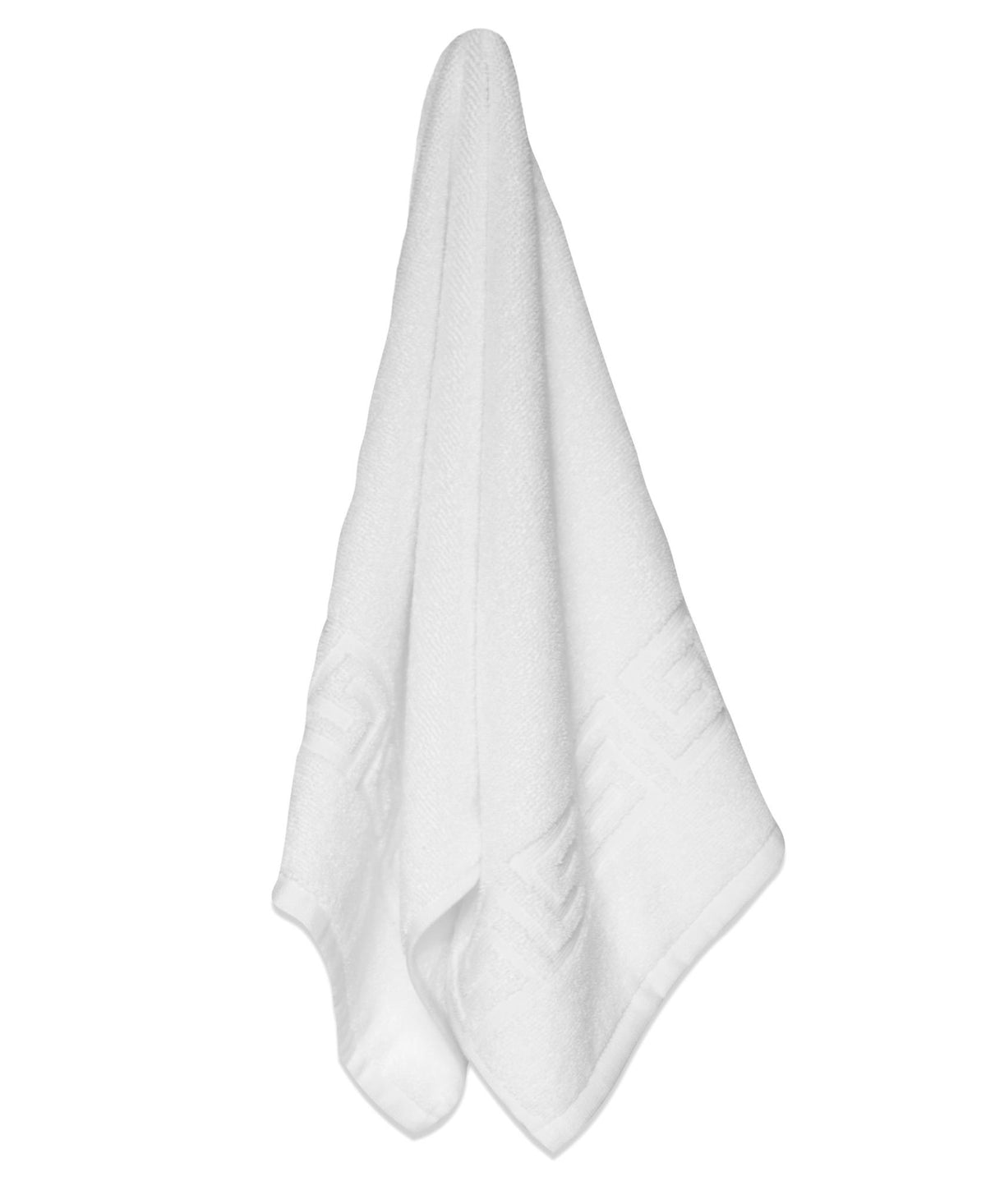 White Greek Key Turkish Cotton 30" X 16" Hand Towel - HomeRoots - Flyclothing LLC