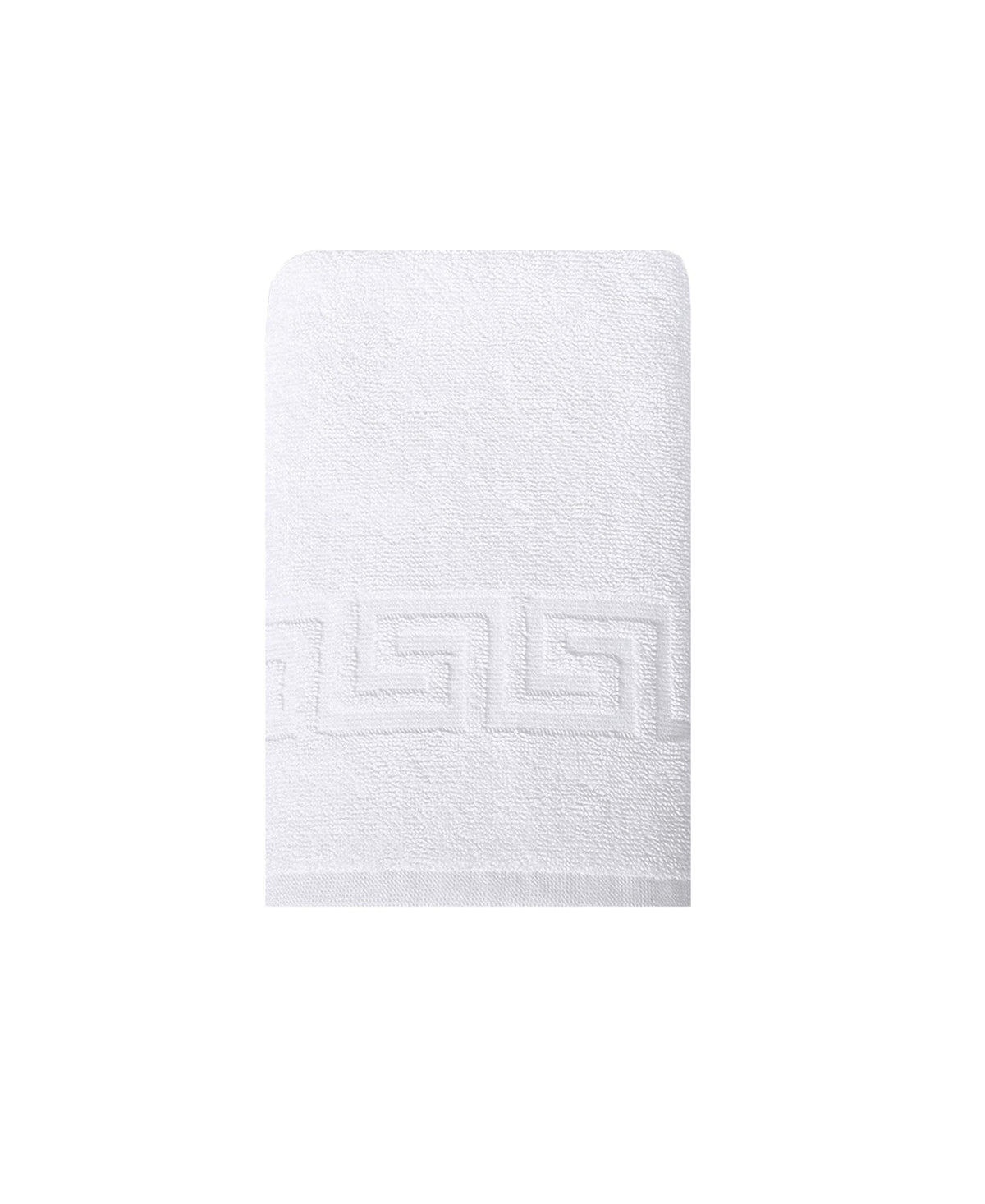 White Greek Key Turkish Cotton 30" X 16" Hand Towel - HomeRoots - Flyclothing LLC
