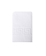 White Greek Key Turkish Cotton 30" X 16" Hand Towel - HomeRoots - Flyclothing LLC