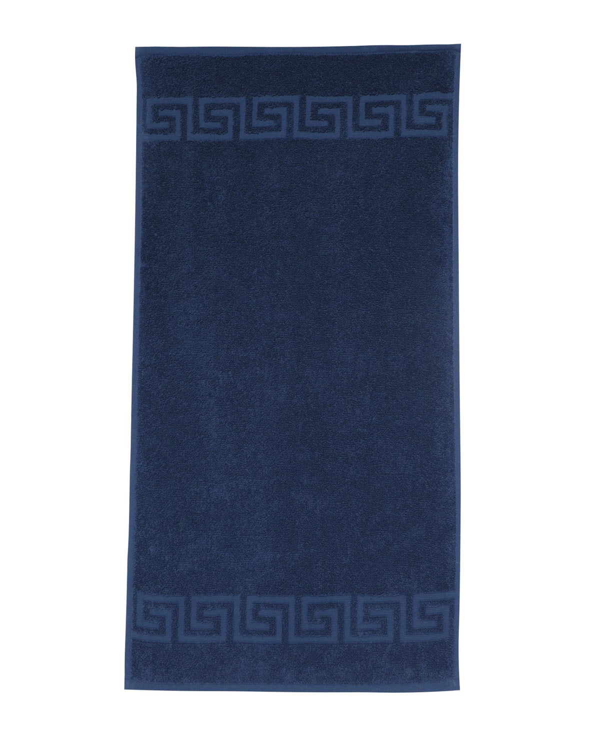 Navy Blue Greek Key Turkish Cotton 30" X 16" Hand Towel - HomeRoots - Flyclothing LLC