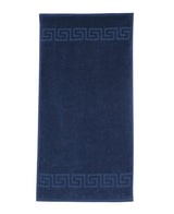 Navy Blue Greek Key Turkish Cotton 30" X 16" Hand Towel - HomeRoots - Flyclothing LLC