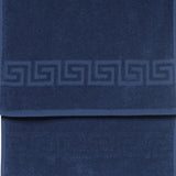 Navy Blue Greek Key Turkish Cotton 30" X 16" Hand Towel - HomeRoots - Flyclothing LLC