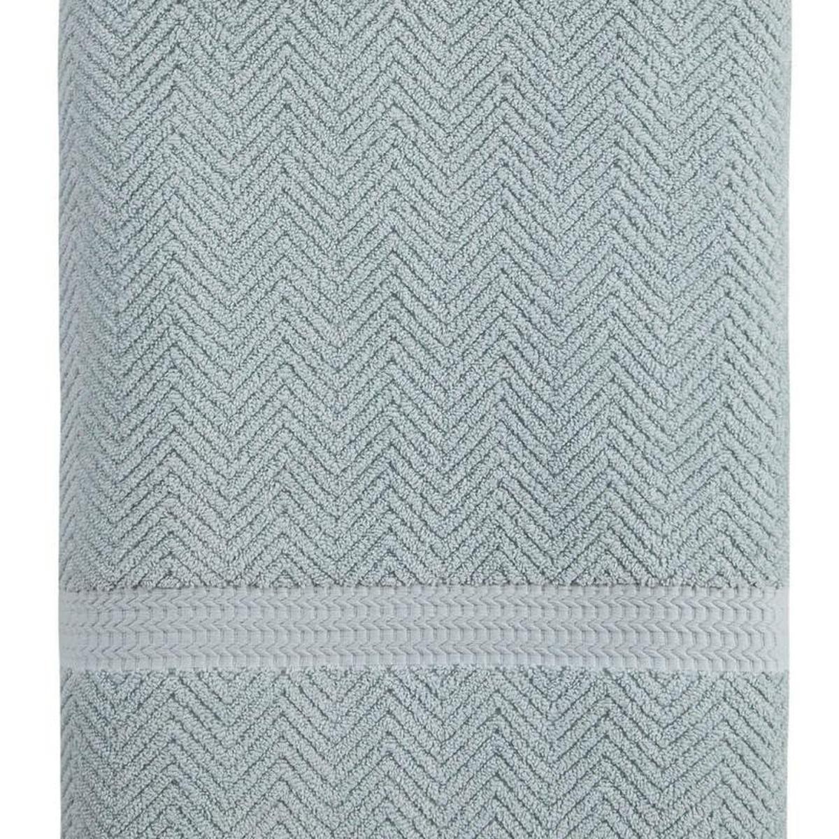 Light Blue Turkish Cotton 35" X 70" Chevron Bath Sheet - HomeRoots - Flyclothing LLC