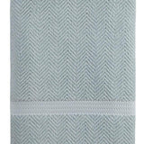 Light Blue Turkish Cotton 35" X 70" Chevron Bath Sheet - HomeRoots - Flyclothing LLC