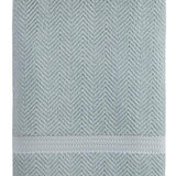 Light Blue Turkish Cotton 35" X 70" Chevron Bath Sheet - HomeRoots - Flyclothing LLC