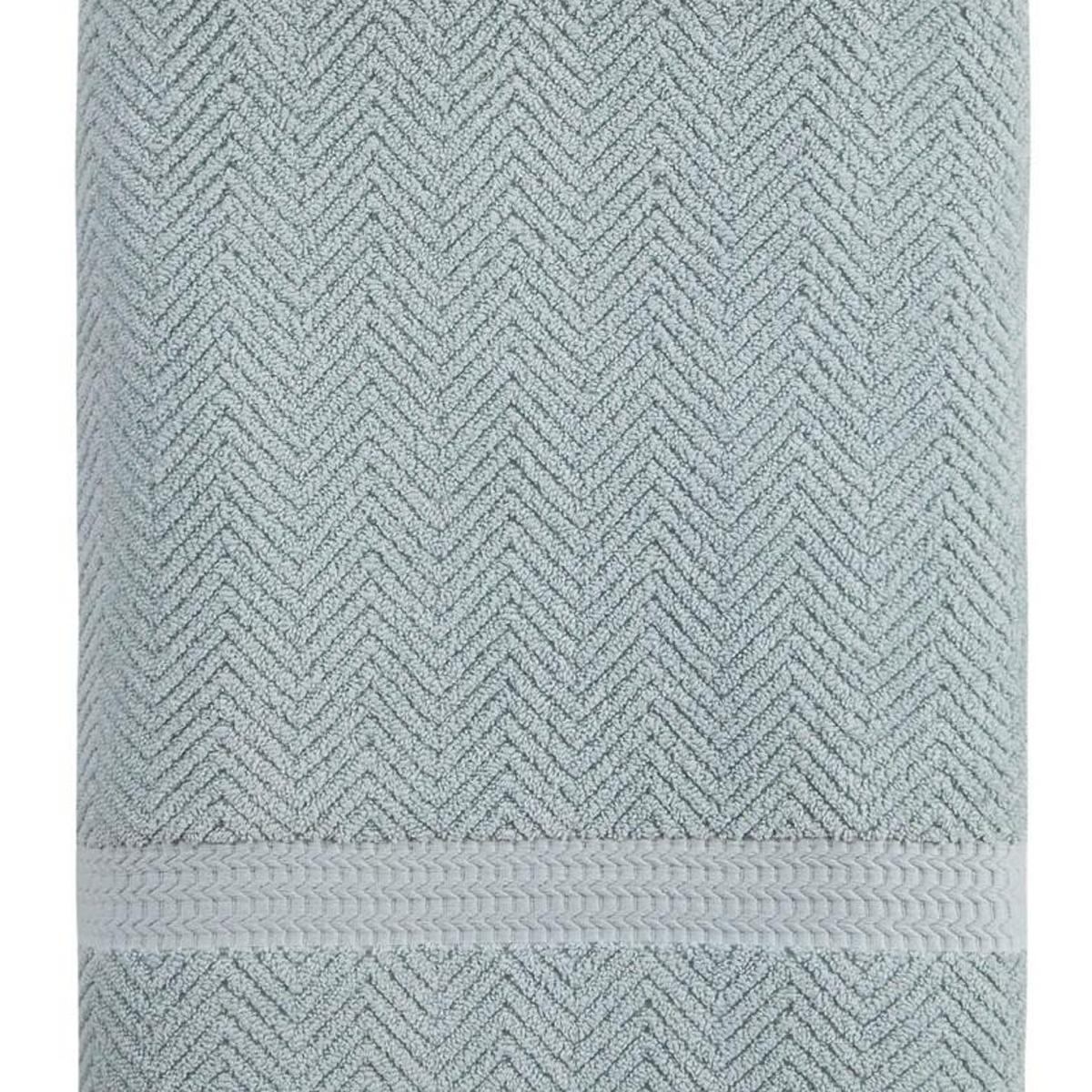 Light Blue Turkish Cotton 35" X 70" Chevron Bath Sheet - HomeRoots - Flyclothing LLC