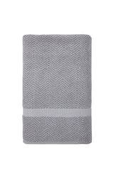 Gray Turkish Cotton 40" X 70" Chevron Bath Sheet - HomeRoots - Flyclothing LLC