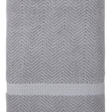 Gray Turkish Cotton 40" X 70" Chevron Bath Sheet - HomeRoots - Flyclothing LLC