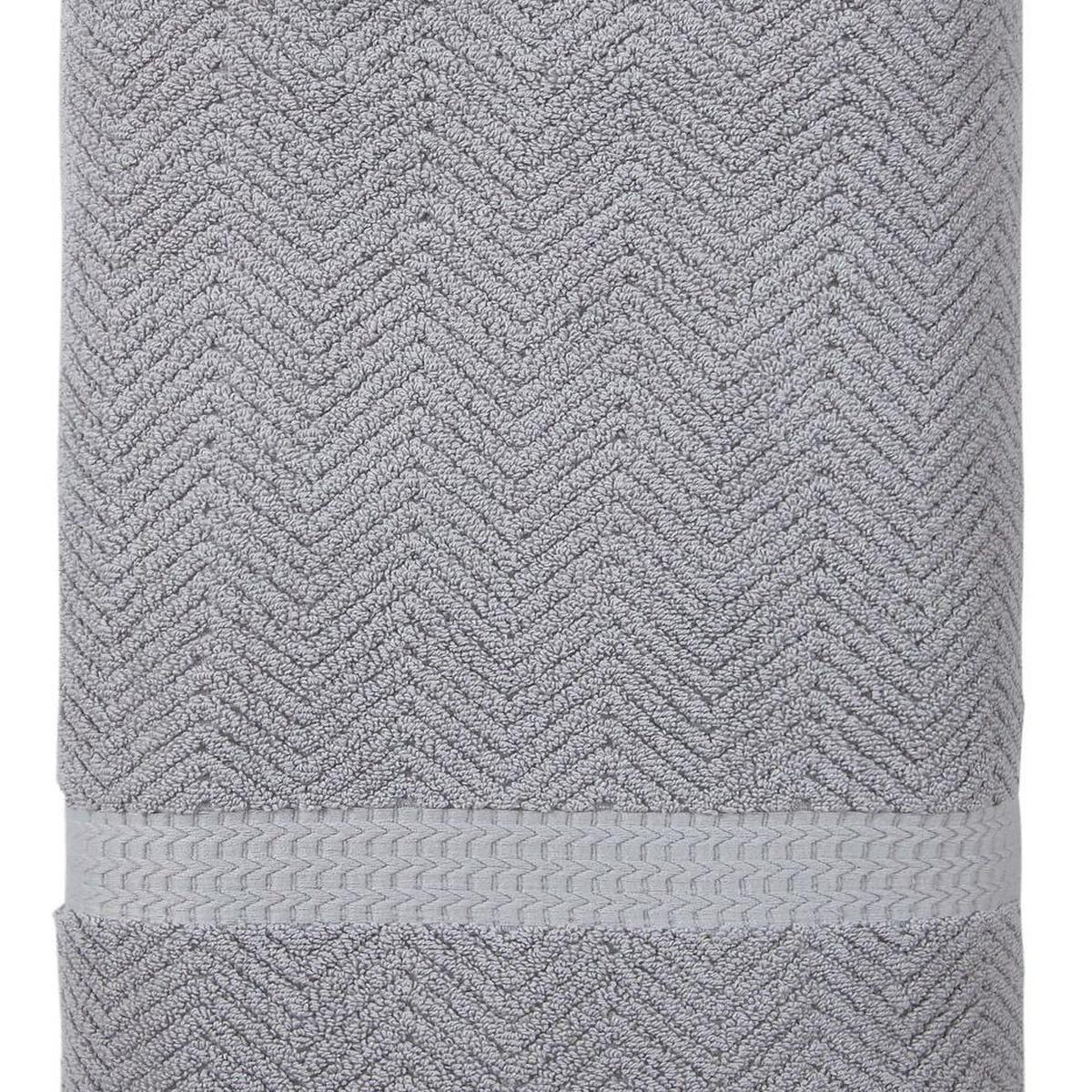 Gray Turkish Cotton 40" X 70" Chevron Bath Sheet - HomeRoots - Flyclothing LLC