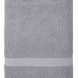 Gray Turkish Cotton 40" X 70" Chevron Bath Sheet - HomeRoots - Flyclothing LLC
