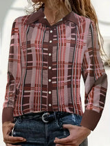 Plus Size Plaid Button-Down Shirt - Trendsi - Flyclothing LLC