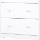 32" White Solid Wood Five Drawer Dresser - HomeRoots - Flyclothing LLC
