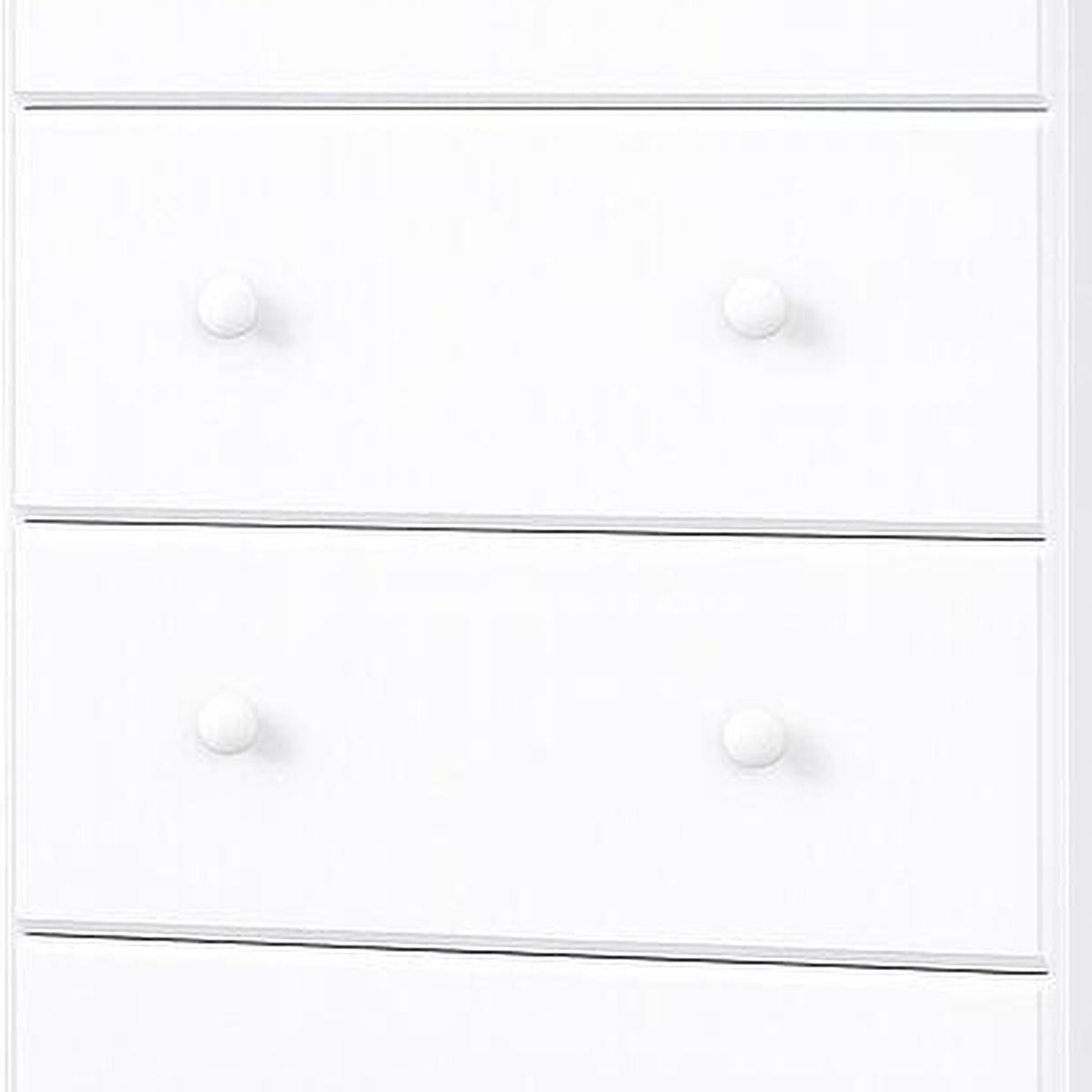 32" White Solid Wood Five Drawer Dresser - HomeRoots - Flyclothing LLC