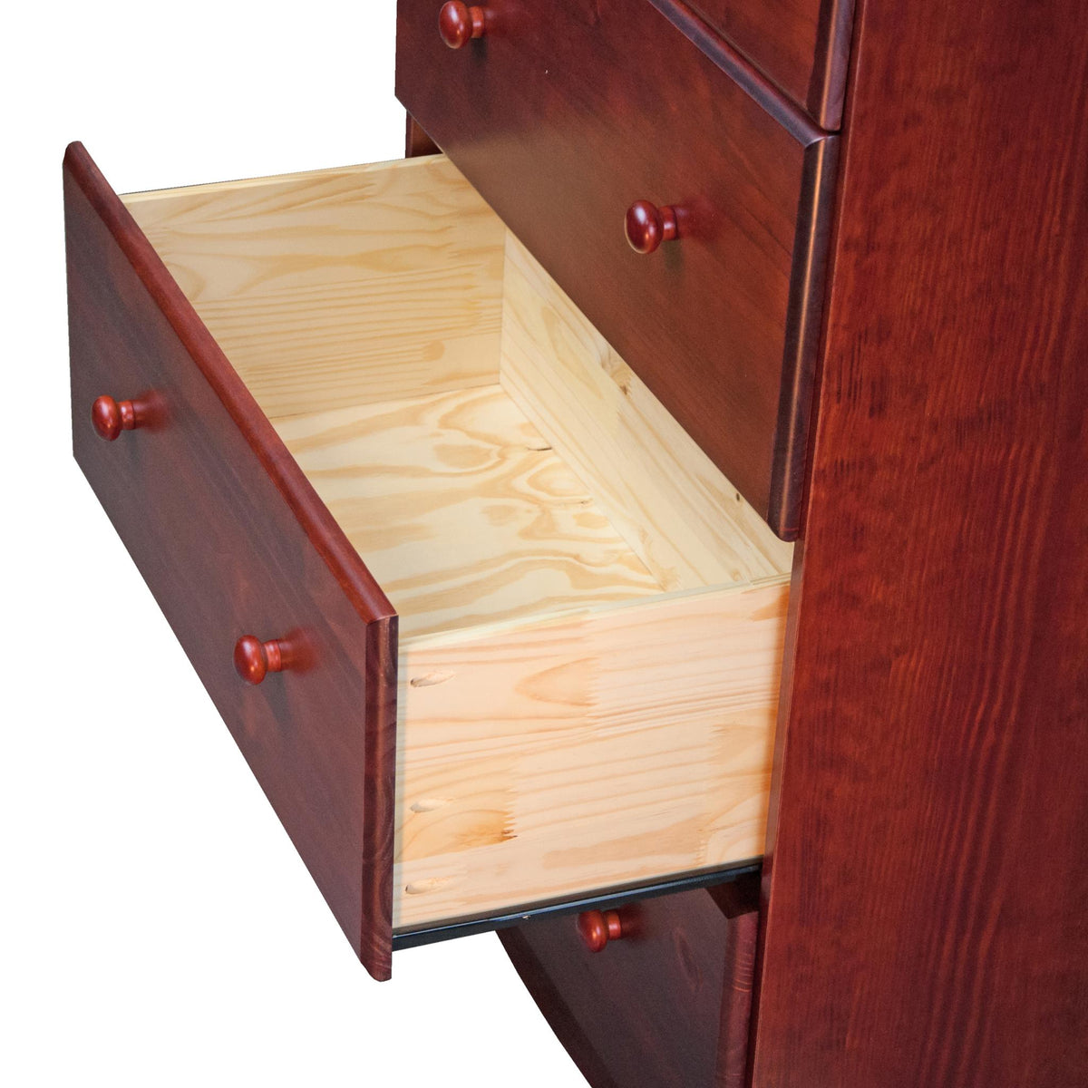 32" Mahogany Solid Wood Five Drawer Dresser - HomeRoots - Flyclothing LLC