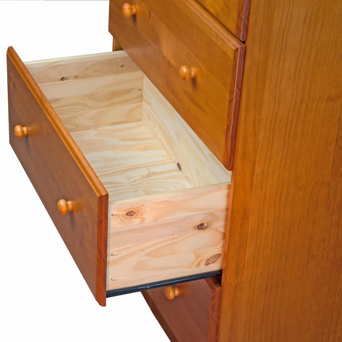 32" Golden Brown Solid Wood Five Drawer Dresser - HomeRoots - Flyclothing LLC