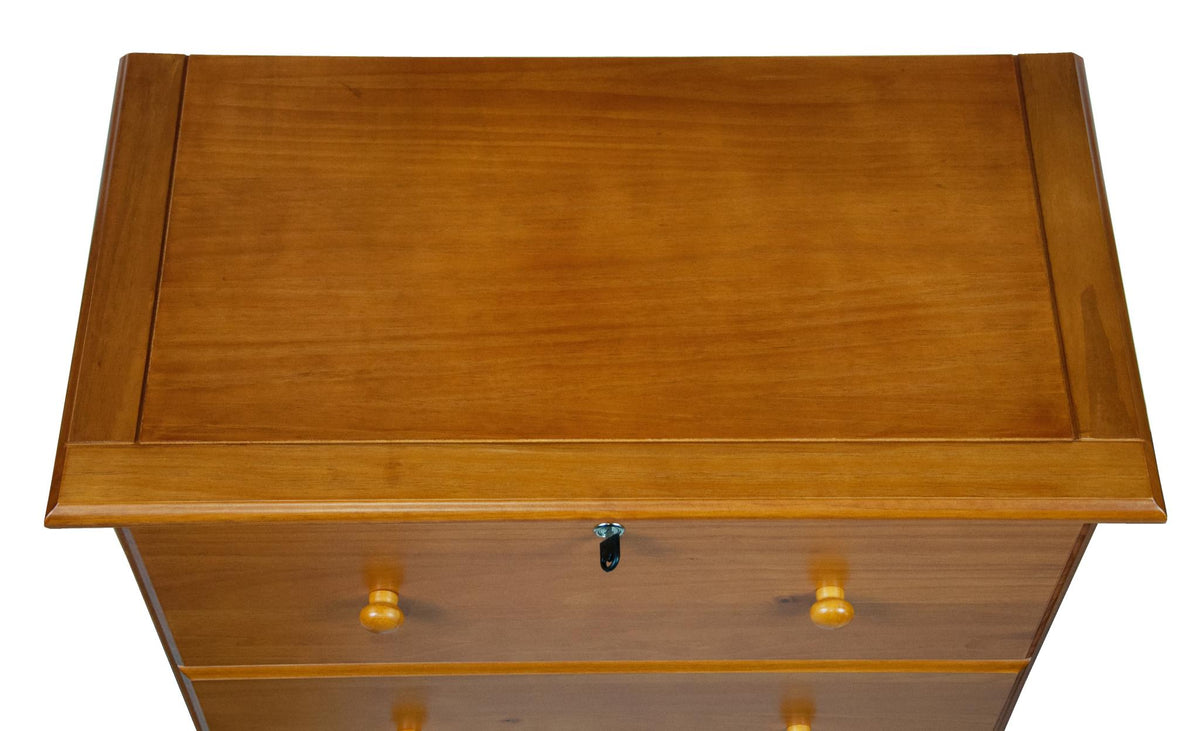 32" Golden Brown Solid Wood Five Drawer Dresser - HomeRoots - Flyclothing LLC
