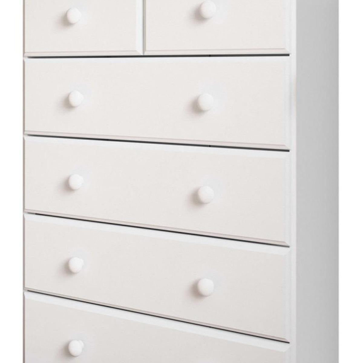 32" White Solid Wood Six Drawer Dresser - HomeRoots - Flyclothing LLC