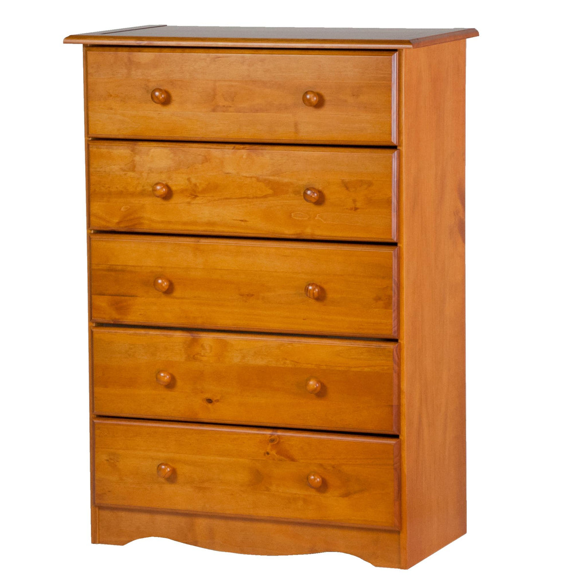 32" Golden Brown Solid Wood Five Drawer Dresser - HomeRoots - Flyclothing LLC