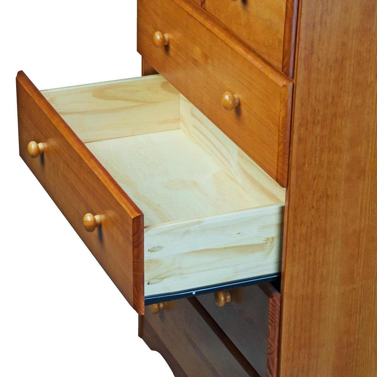 32" Golden Brown Solid Wood Five Drawer Dresser - HomeRoots - Flyclothing LLC