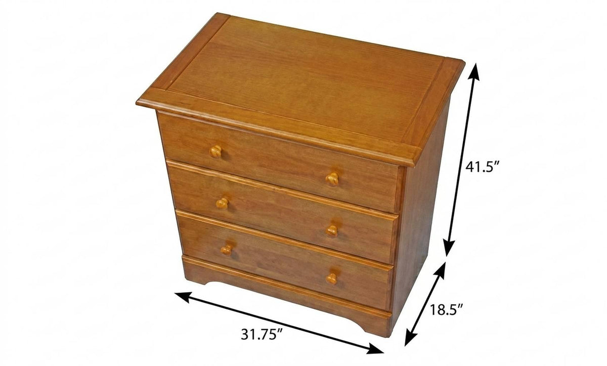 32" Golden Brown Solid Wood Five Drawer Dresser - HomeRoots - Flyclothing LLC