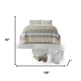 108" X 90" Gold And Cream Floral Cotton Decorative Comforter - HomeRoots - Flyclothing LLC