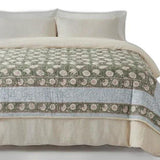 108" X 108" Gold And Cream Floral Cotton Decorative Comforter - HomeRoots - Flyclothing LLC