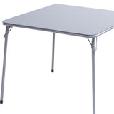 34" Gray Wood Heavy Duty Plastic And Iron Square Dining Table - HomeRoots - Flyclothing LLC