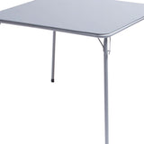 34" Gray Wood Heavy Duty Plastic And Iron Square Dining Table - HomeRoots - Flyclothing LLC