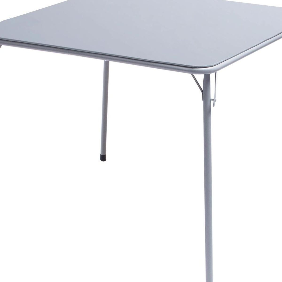 34" Gray Wood Heavy Duty Plastic And Iron Square Dining Table - HomeRoots - Flyclothing LLC