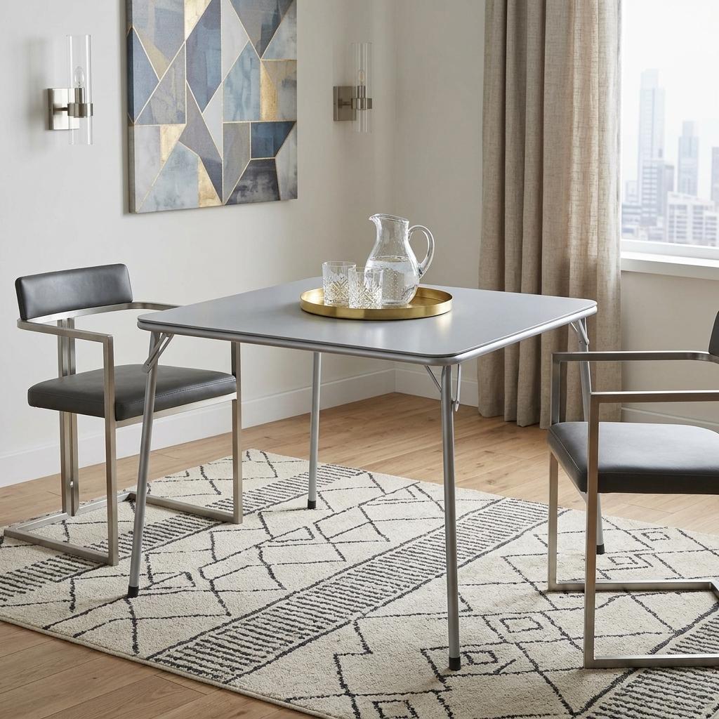 34" Gray Wood Heavy Duty Plastic And Iron Square Dining Table - HomeRoots - Flyclothing LLC