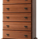 32" Coffee Solid Wood Five Drawer Dresser - HomeRoots - Flyclothing LLC