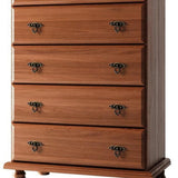 32" Coffee Solid Wood Five Drawer Dresser - HomeRoots - Flyclothing LLC