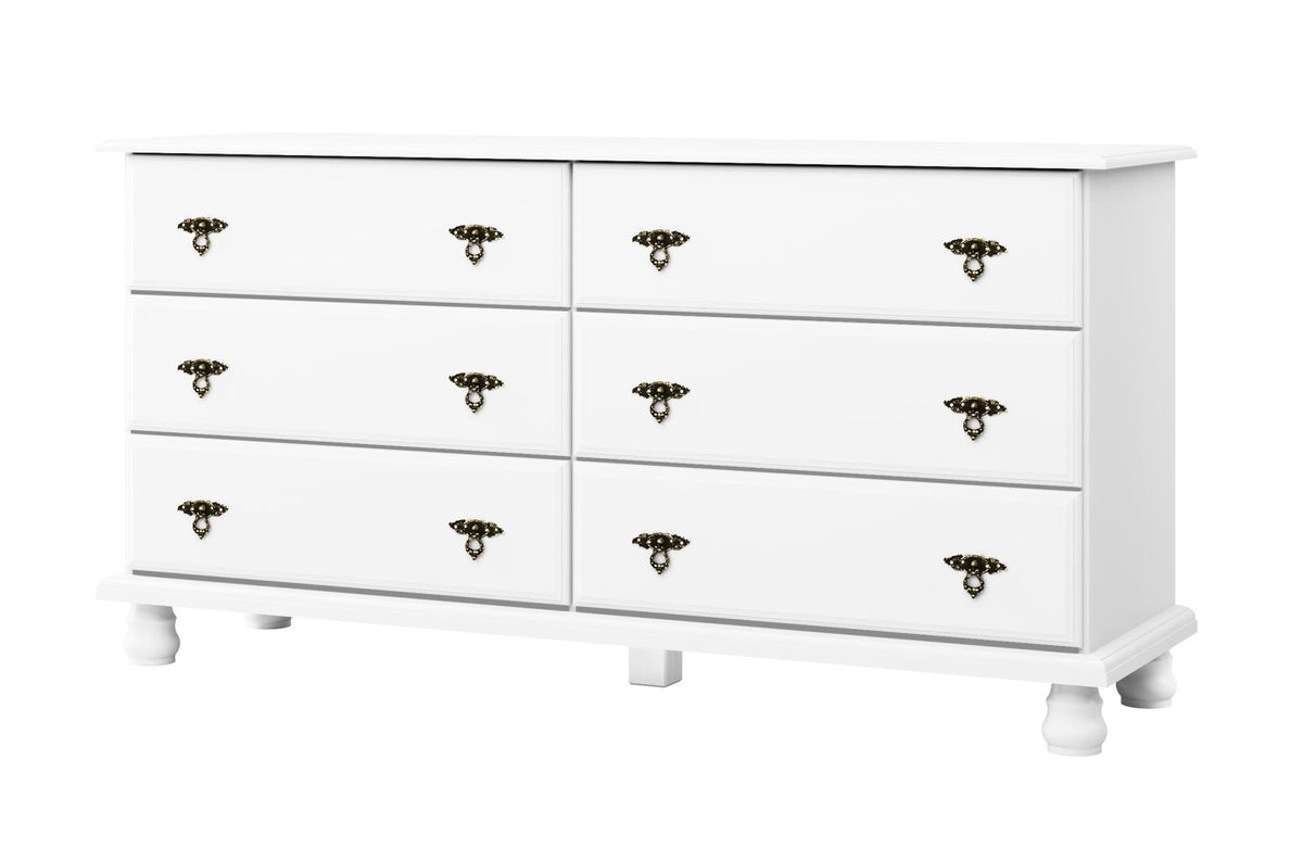 61" White Solid Wood Six Drawer Dresser - HomeRoots - Flyclothing LLC