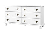 61" White Solid Wood Six Drawer Dresser - HomeRoots - Flyclothing LLC
