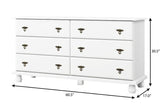 61" White Solid Wood Six Drawer Dresser - HomeRoots - Flyclothing LLC