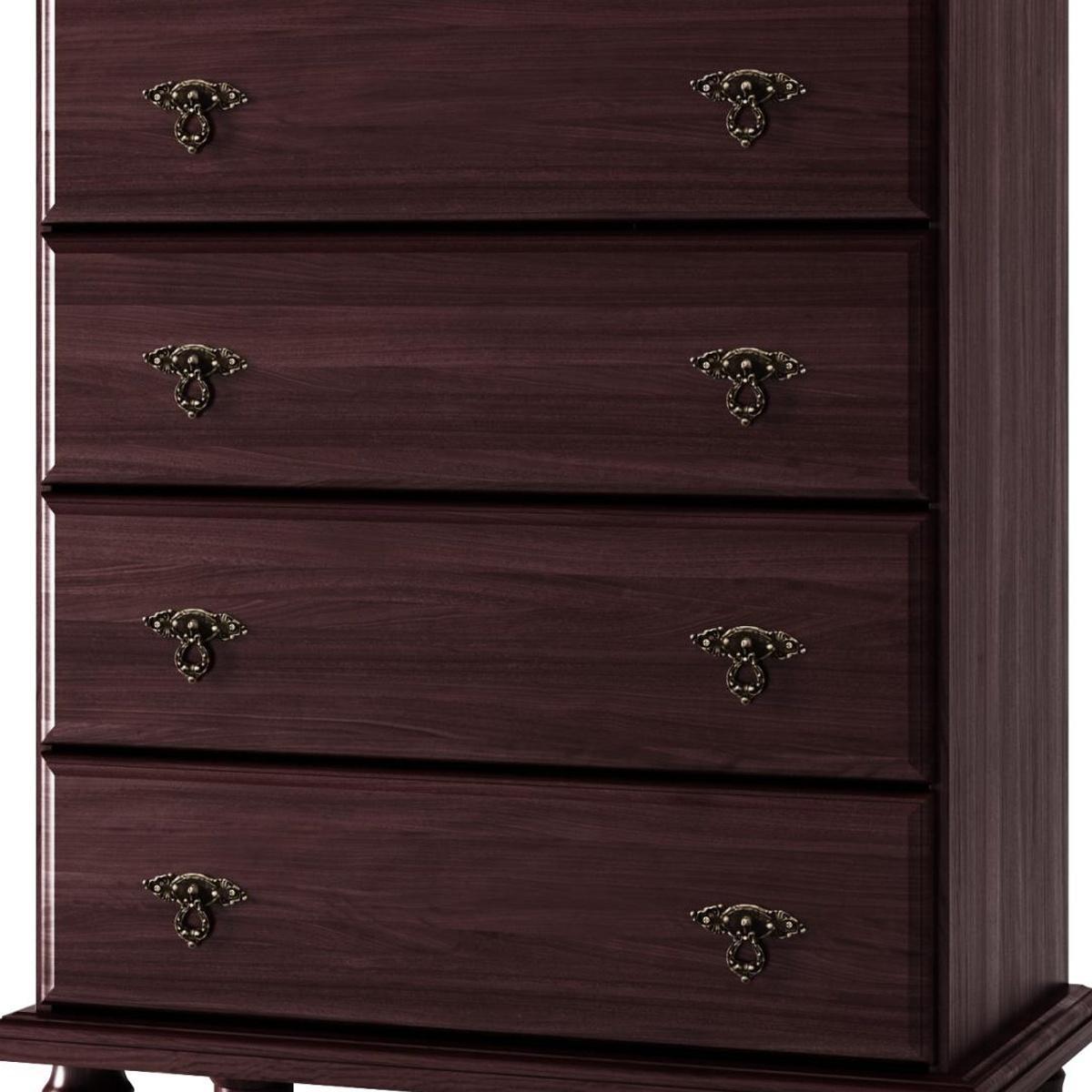 32" Dark Brown Solid Wood Five Drawer Dresser - HomeRoots - Flyclothing LLC