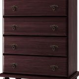 32" Dark Brown Solid Wood Five Drawer Dresser - HomeRoots - Flyclothing LLC