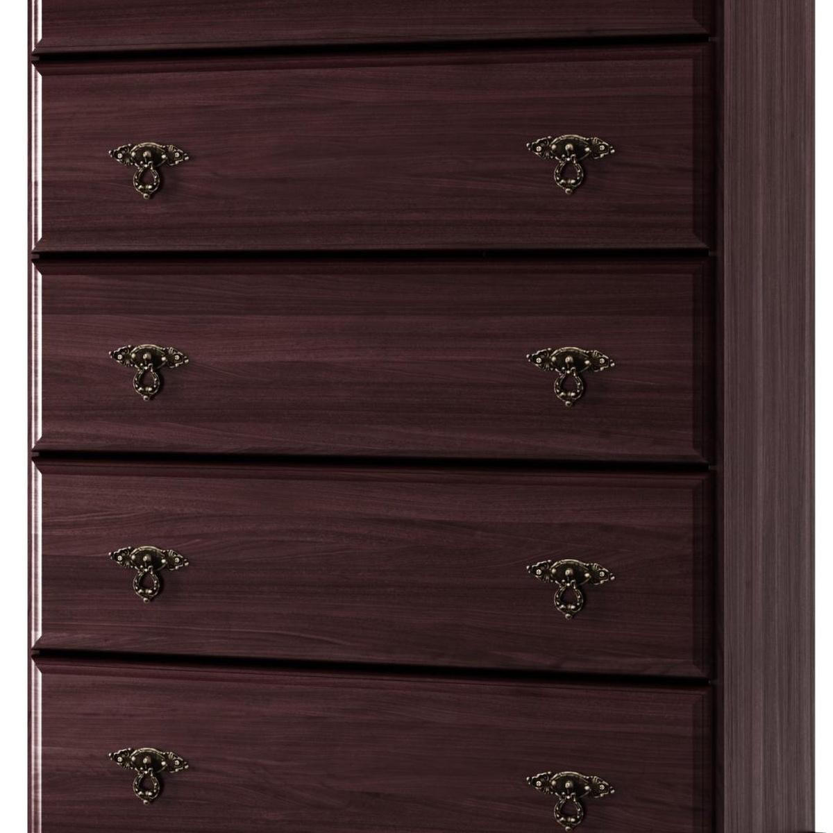 32" Dark Brown Solid Wood Five Drawer Dresser - HomeRoots - Flyclothing LLC