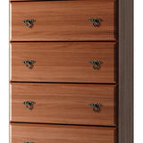 32" Coffee Solid Wood Five Drawer Dresser - HomeRoots - Flyclothing LLC