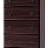 32" Dark Brown Solid Wood Five Drawer Dresser - HomeRoots - Flyclothing LLC