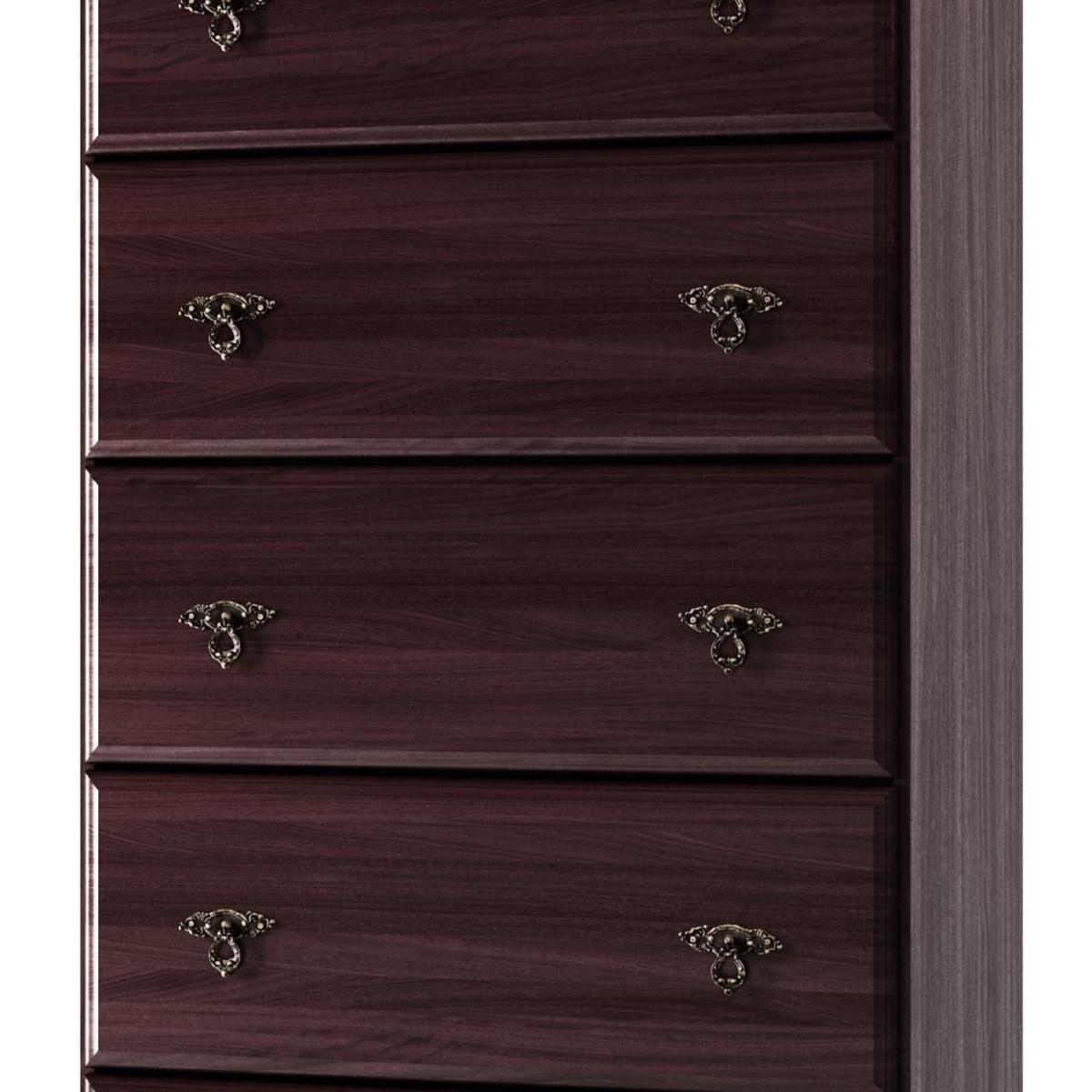 32" Dark Brown Solid Wood Five Drawer Dresser - HomeRoots - Flyclothing LLC