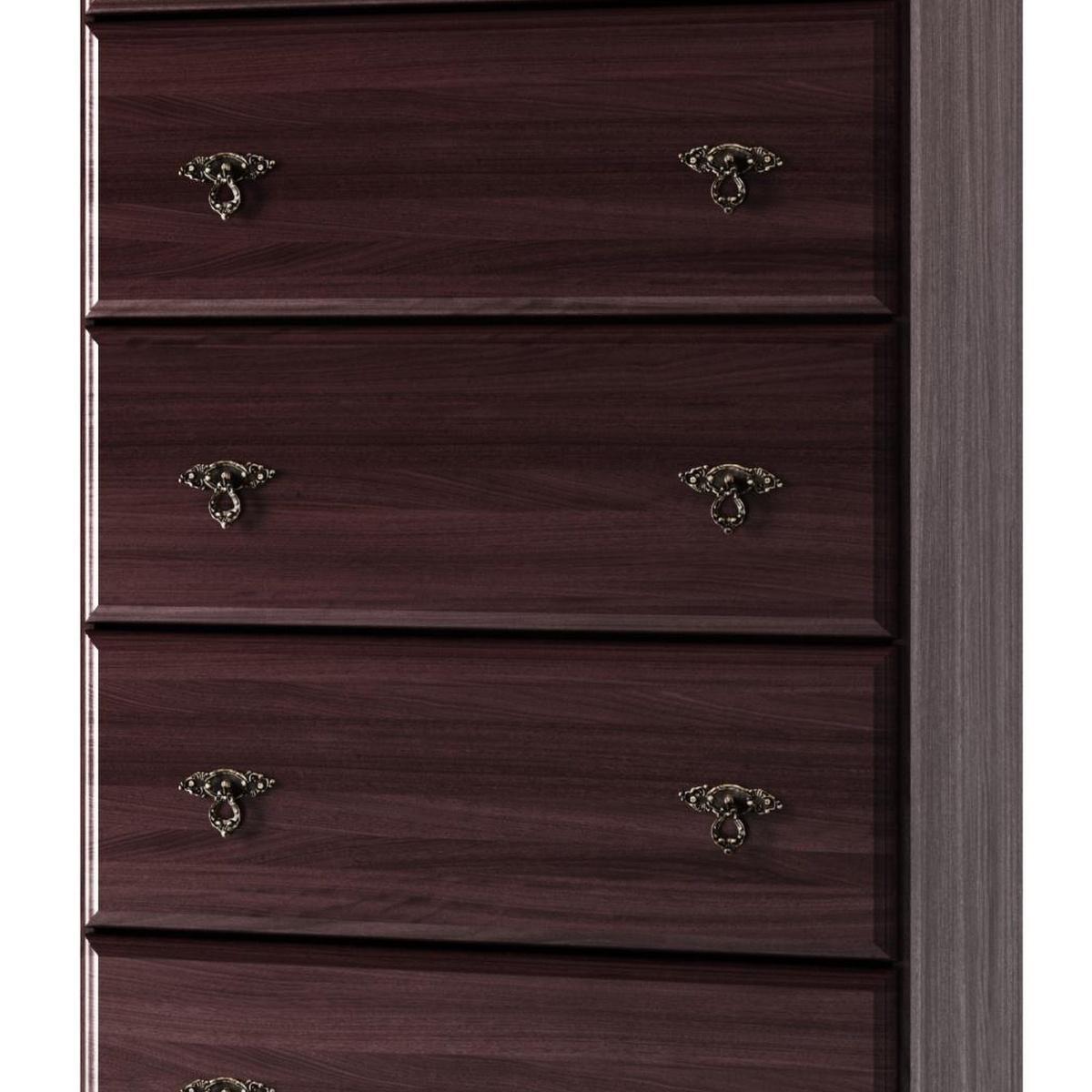 32" Dark Brown Solid Wood Five Drawer Dresser - HomeRoots - Flyclothing LLC