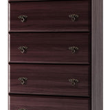 32" Dark Brown Solid Wood Five Drawer Dresser - HomeRoots - Flyclothing LLC