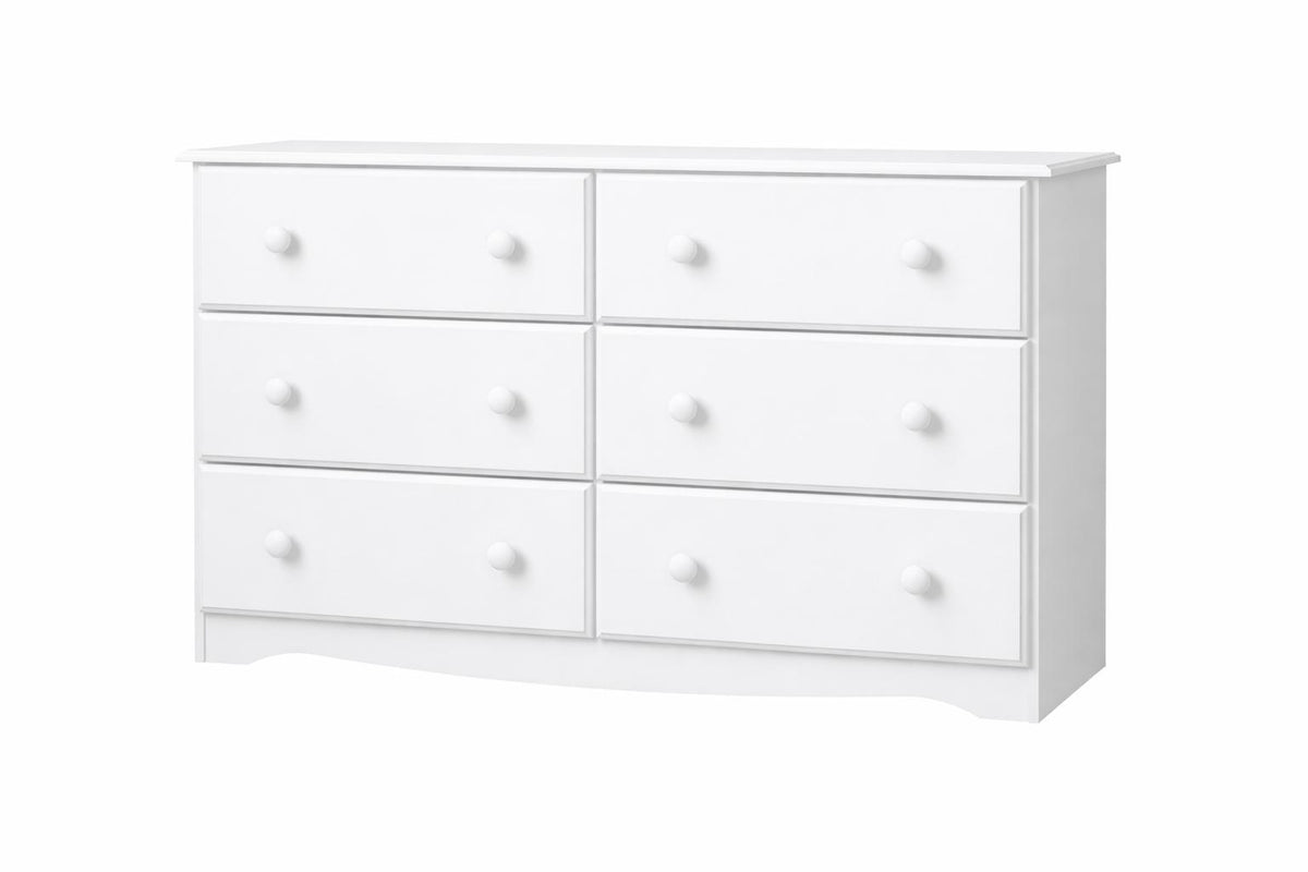 48" White Solid Wood Six Drawer Dresser - HomeRoots - Flyclothing LLC