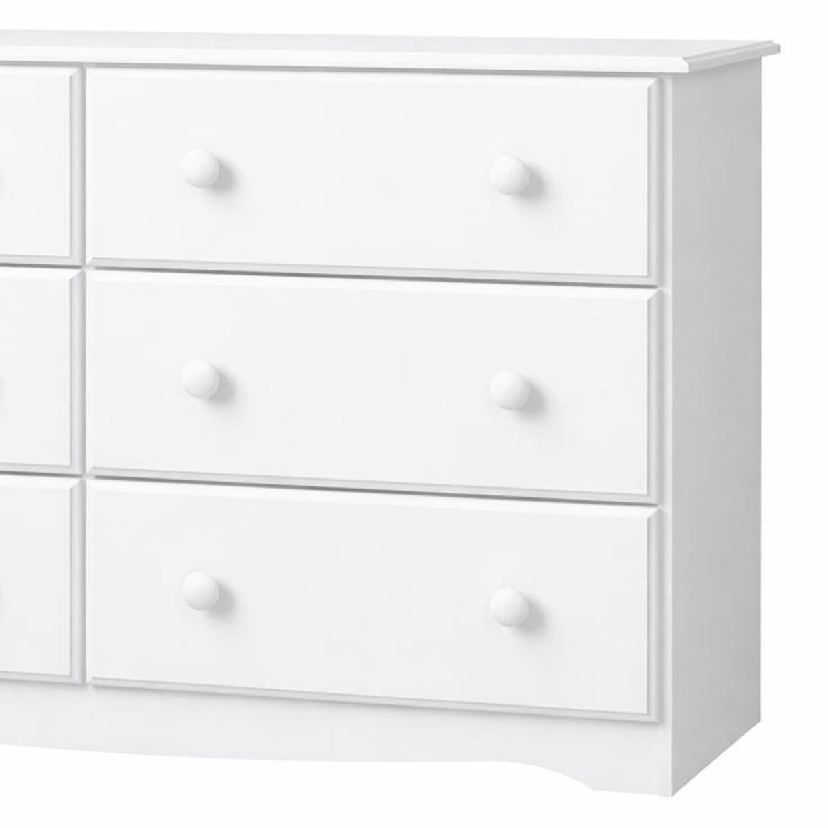 48" White Solid Wood Six Drawer Dresser - HomeRoots - Flyclothing LLC