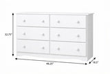 48" White Solid Wood Six Drawer Dresser - HomeRoots - Flyclothing LLC