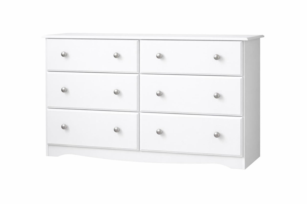 48" White Solid Wood Six Drawer Dresser - HomeRoots - Flyclothing LLC