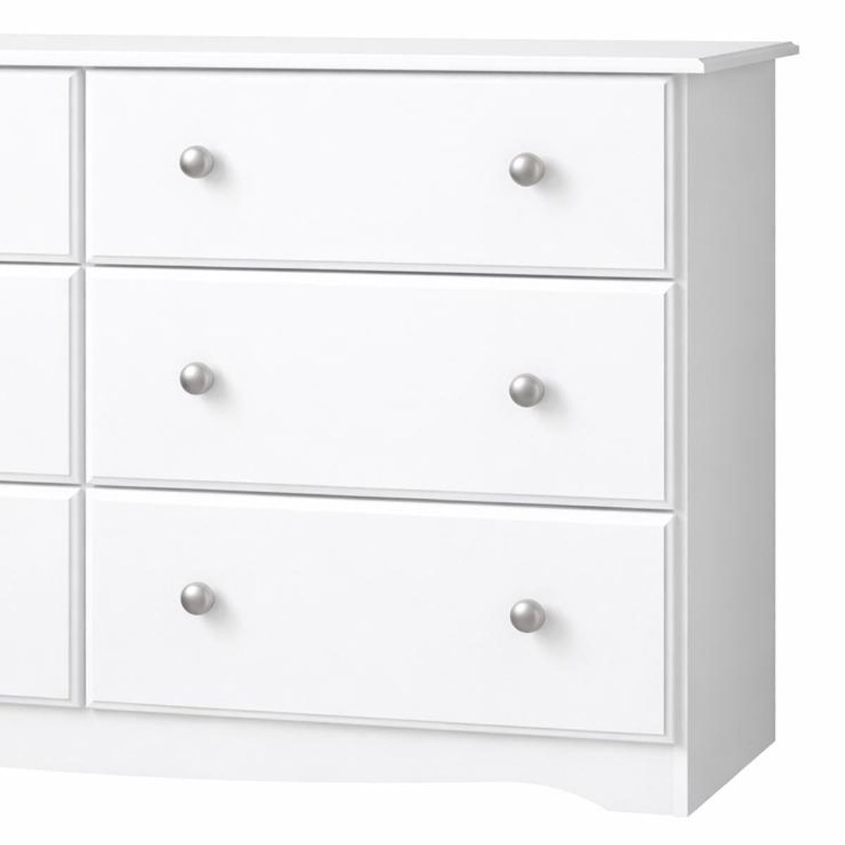 48" White Solid Wood Six Drawer Dresser - HomeRoots - Flyclothing LLC