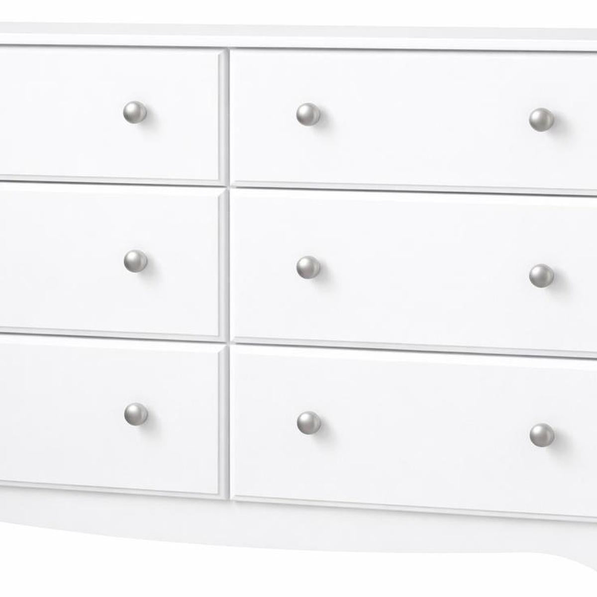 48" White Solid Wood Six Drawer Dresser - HomeRoots - Flyclothing LLC